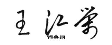 駱恆光王江榮草書個性簽名怎么寫
