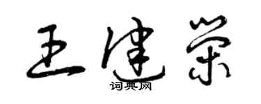曾慶福王健榮草書個性簽名怎么寫