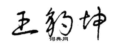 曾慶福王豹坤草書個性簽名怎么寫