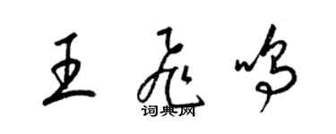 梁錦英王飛鳴草書個性簽名怎么寫