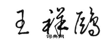 駱恆光王祥鷗草書個性簽名怎么寫