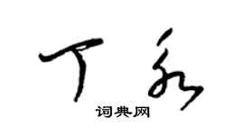 梁錦英丁永草書個性簽名怎么寫