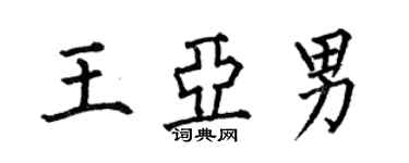 何伯昌王亞男楷書個性簽名怎么寫