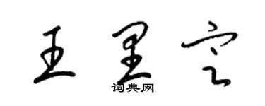 梁錦英王里定草書個性簽名怎么寫