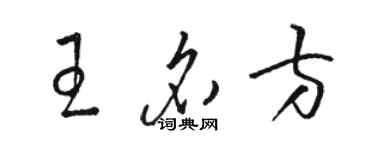 駱恆光王名方草書個性簽名怎么寫