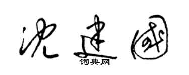 梁錦英沈建國草書個性簽名怎么寫