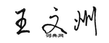 駱恆光王文州行書個性簽名怎么寫