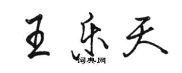 駱恆光王樂天行書個性簽名怎么寫