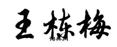 胡問遂王棟梅行書個性簽名怎么寫