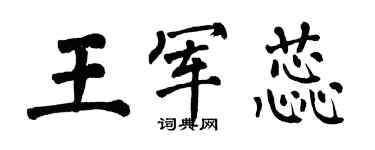翁闓運王軍蕊楷書個性簽名怎么寫