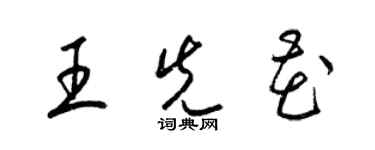 梁錦英王先花草書個性簽名怎么寫