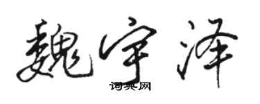 駱恆光魏宇澤行書個性簽名怎么寫