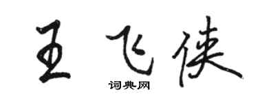 駱恆光王飛俠行書個性簽名怎么寫