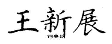 丁謙王新展楷書個性簽名怎么寫