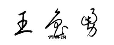 梁錦英王魯勇草書個性簽名怎么寫