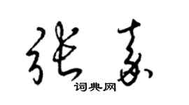 梁錦英張嘉草書個性簽名怎么寫