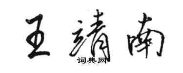 駱恆光王靖南行書個性簽名怎么寫
