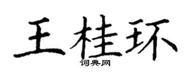 丁謙王桂環楷書個性簽名怎么寫