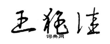 曾慶福王猛佳草書個性簽名怎么寫