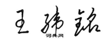 駱恆光王緯銘草書個性簽名怎么寫