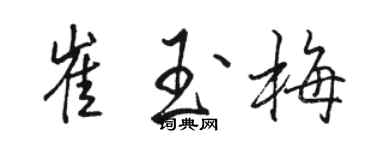 駱恆光崔玉梅行書個性簽名怎么寫