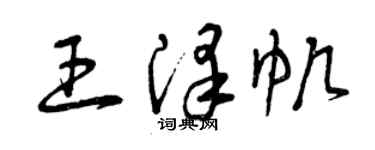 曾慶福王澤帆草書個性簽名怎么寫