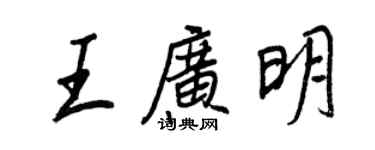 王正良王廣明行書個性簽名怎么寫
