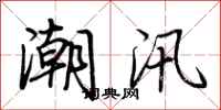 荊霄鵬潮汛行書怎么寫