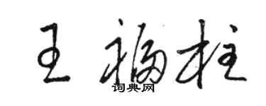 駱恆光王福柱草書個性簽名怎么寫