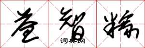 朱錫榮益智粽草書怎么寫