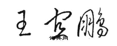 駱恆光王宜鵬草書個性簽名怎么寫