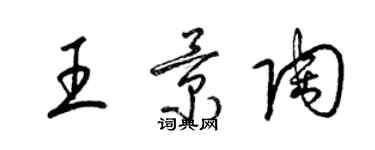 梁錦英王景陶草書個性簽名怎么寫