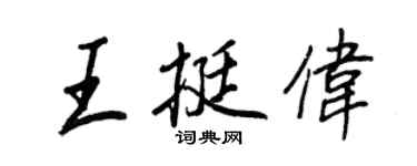 王正良王挺偉行書個性簽名怎么寫