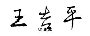 曾慶福王吉平行書個性簽名怎么寫