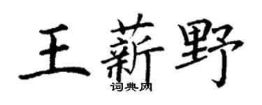 丁謙王薪野楷書個性簽名怎么寫