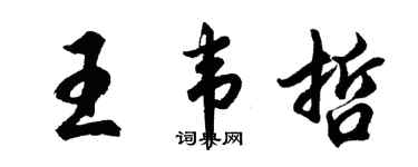 胡問遂王韋哲行書個性簽名怎么寫