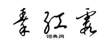 梁錦英秦紅霞草書個性簽名怎么寫