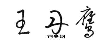 駱恆光王丹鷹草書個性簽名怎么寫