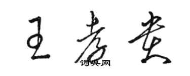 駱恆光王孝貴草書個性簽名怎么寫