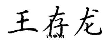 丁謙王存龍楷書個性簽名怎么寫