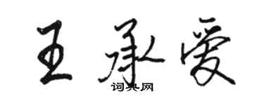 駱恆光王承愛行書個性簽名怎么寫