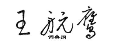 駱恆光王航鷹草書個性簽名怎么寫