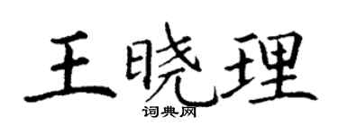 丁謙王曉理楷書個性簽名怎么寫