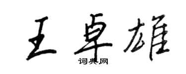 王正良王卓雄行書個性簽名怎么寫
