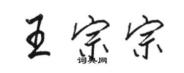 駱恆光王宗宗行書個性簽名怎么寫