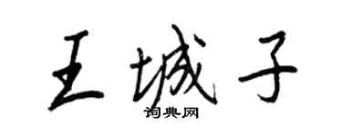 王正良王城子行書個性簽名怎么寫