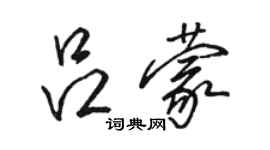 駱恆光呂蒙行書個性簽名怎么寫