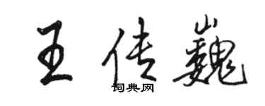 駱恆光王傳巍行書個性簽名怎么寫
