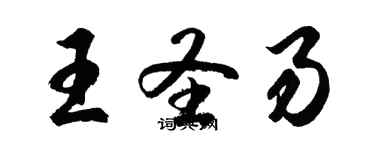 胡問遂王聖易行書個性簽名怎么寫