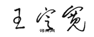 駱恆光王定寬草書個性簽名怎么寫